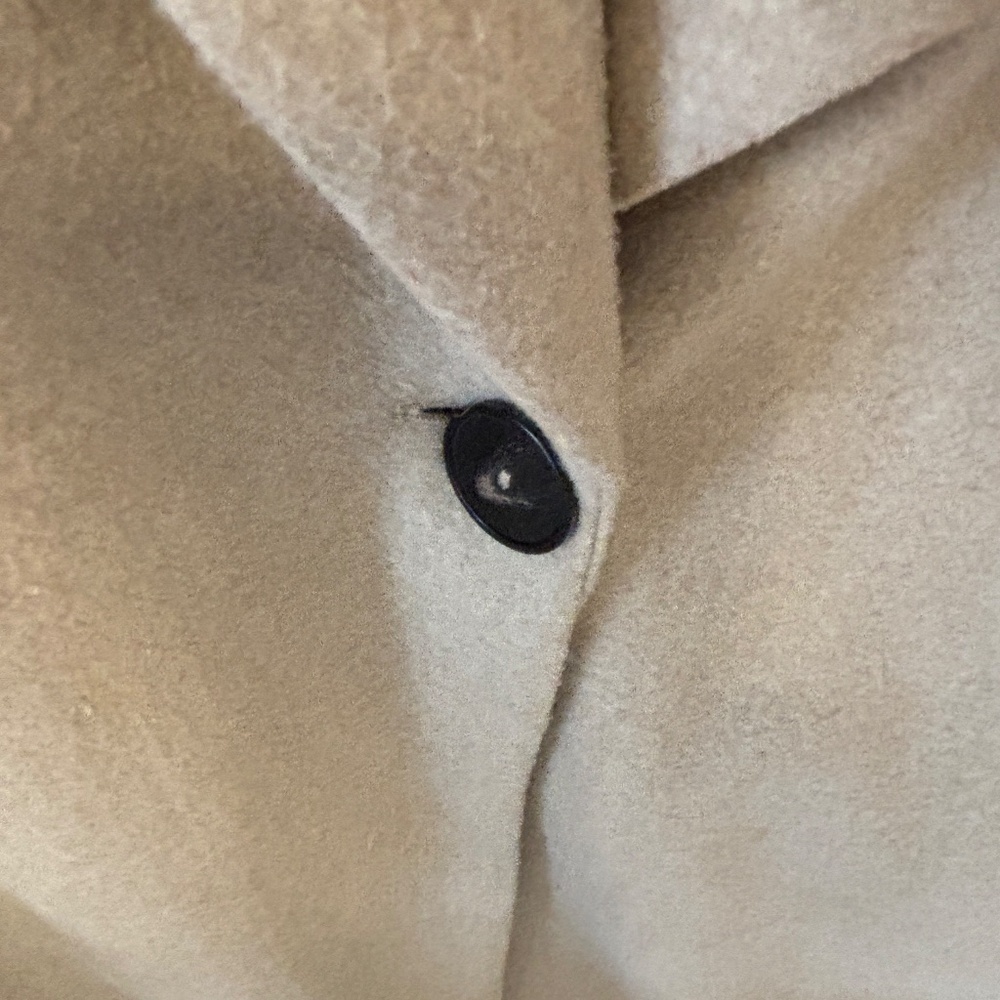 Zara Tan Long Pea Coat Oversized One Button Neutral XS - Picture 8 of 13